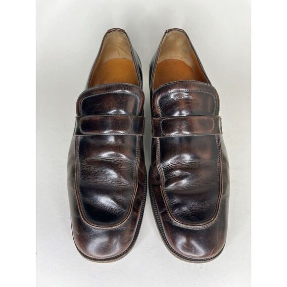 Sears Vintage Loafers Men Size 9.5D Brown Leather Made In Italy - Picture 6 of 13